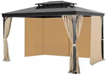 VEVOR Gazebo Seitenteile 4 Panels wasserdicht 284x284x204cm Khaki (JDC-33BE)