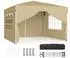 Songmics Faltzelt 3x3m mit Seitenwänden, beige