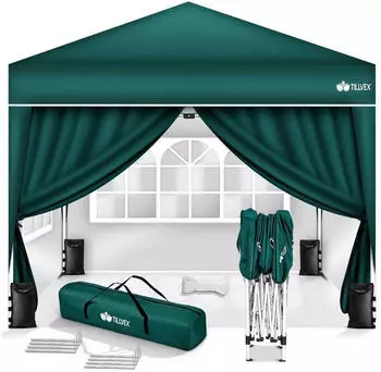 tillvex Pavillon 3x3m Pop-Up wasserdicht, UV-Schutz 50+, 4 Seitenteile (TVGP-014)
