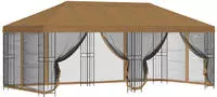 vidaXL Pavillon mit Seitenw&auml;nden 6 x 3 m Beige Polyester und Stahl 190