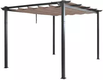 MCW Pergola N93 Aluminium Schiebedach 3x4m UV50+ taupe (MCW-N93)