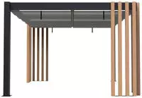 Sojag Pavillon "Lito 1012 mit Sonnensegel Schwarz-Grau" Massive Konstruktion aus