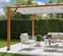Paragon Outdoor Florenz 1116 Pergola Aluminium Holzoptik hellbraun/weiß 350x505x236cm (05010)
