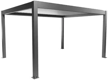 Biohort Pergola 4,5 x 3,5 m mit Lamellendach 460 x 368 cm quarzgrau-metallic/Lamellen silber