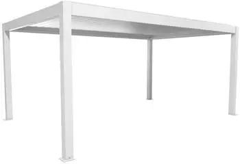 Biohort Pergola 5,5 x 3,5 m mit Lamellendach 553 x 368 cm wei&szlig;/Lamellen silber
