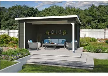 Gouderak Pavillon Outdoor Life Columbus 465 x 349 cm graugr&uuml;n