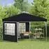 vidaXL Pop-up Partyzelt Anthrazit 288 x 288 x 245 cm Oxford-Stoff mit 2 Seitenwänden (42019759)