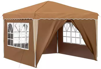 vidaXL Pop-up Partyzelt Beige 288 x 288 x 245 cm Oxford-Stoff mit 4 Seitenw&auml;nden (42019771)