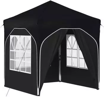 vidaXL Pop-up Partyzelt 192 x 192 x 245 cm Antrazit mit 4 Seitenw&auml;nden (42019836)