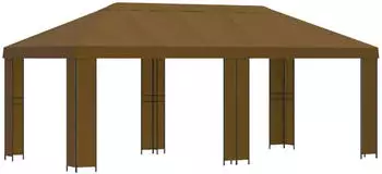 vidaXL Garten Pavillon 6x3m Taupe Polyester und Stahl 190