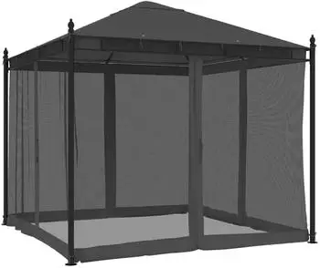 vidaXL Pavillon mit Netzw&auml;nden Anthrazit 2,93x2,93m Stahl (368435)