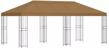 vidaXL Pavillon mit Seitenw&auml;nden 6x3m Beige Polyester Stahl 190 (3375982)