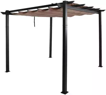 MCW N93 Aluminium Pergola Schiebedach UV50+ 3x3m Taupe (95050)