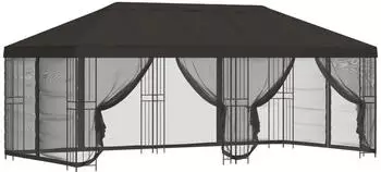 vidaXL Pavillon mit Seitenw&auml;nden 6x3m Polyester & Stahl Anthrazit