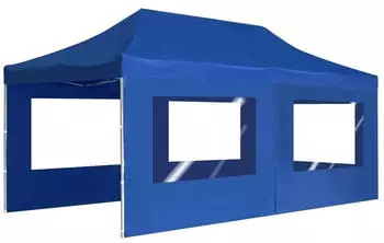 vidaXL Profi-Partyzelt Faltbar mit W&auml;nden Aluminium 6&times;3m Blau (45507)