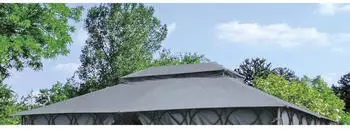 Buri Ersatzdach f&uuml;r Cape Town Garten-Pavillon anthrazit 4 x 3 m