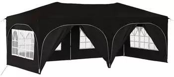 vidaXL Pop-up Partyzelt Schwarz 575 x 288 x 245 cm Oxford-Stoff mit 6 Seitenw&auml;nden (42019909)