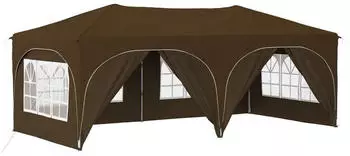 vidaXL Pop-up Partyzelt Taupe 575 x 288 x 245 cm Oxford-Stoff mit 6 Seitenw&auml;nden (42019905)