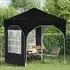 vidaXL Pop-up Partyzelt 192 x 192 x 245 cm Schwarz mit 2 Seitenwänden (42019832)