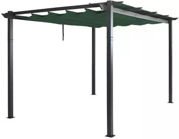 MCW Pergola N93 Aluminium Schiebedach UV50+ 3x4m Gr&uuml;n (MCW-N93)