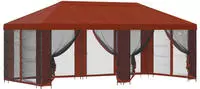 vidaXL Garten Pavillon mit Seitenw&auml;nden 6 x 3 m Terrakotta