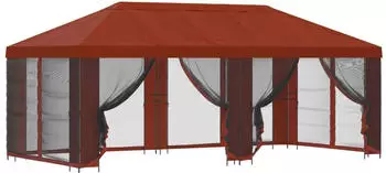 vidaXL Pavillon mit Seitenw&auml;nden 6x3m Terrakotta (3376022)