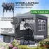 QUICK STAR Faltpavillon Pop Up 2,5x2,5m Smoky Grau mit 4 Seitenteilen & Fußgewichten (47658)