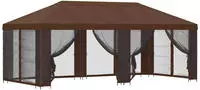 vidaXL Garten Pavillon mit Seitenw&auml;nden 6 x 3 m Braun