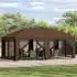 vidaXL Pavillon mit Seitenwänden 6x3m Braun Polyester & Stahl (3376030)