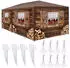 TecTake Almchalet pavilion in polyethylene and steel 6 x 3 x 2.5 m brown