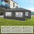 TecTake Novara pavilion in polyethylene and steel 6 x 3 x 2.5 m grey