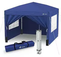 Vounot&reg; Pavillon 3x3m Mit 4 Seitenteilen & 4 Sands&auml;cke, Pop Up Faltpavillon,