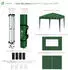 Vounot Folding gazebo 3 x 3 m with doors and windows green