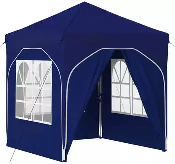 vidaXL Pop-up Partyzelt 192 x 192 x 245 cm Blau mit 4 Seitenw&auml;nden (42019835)