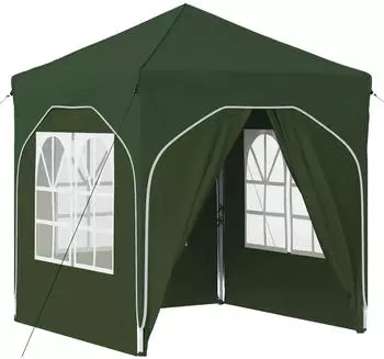 vidaXL Pop-up Partyzelt 192 x 192 x 245 cm Gr&uuml;n mit 4 Seitenw&auml;nden (42019838)