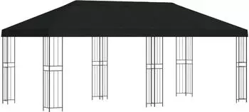 vidaXL Pavillon mit Seitenw&auml;nden 6x3m Polyester und Stahl Schwarz (3375991)