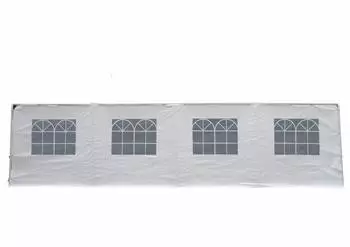 DEGAMO Pavillon Seitenteil 800x400cm PVC wei&szlig; mit Fenstern (560017)