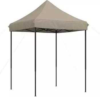 vidaXL Falt-Partyzelt Stahl 200x200x306cm, Taupe (48869)