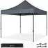 VONROC EasyUp Faltpavillon 3x3m wasserdicht UV50+ Stahl, Grau (PT501XX_GREY_DE)