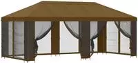 vidaXL Garten Pavillon mit Seitenw&auml;nden 6 x 3 m Taupe