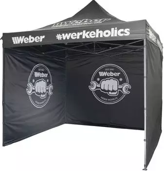 Weber-Werke Easy-Up Faltpavillon 3x3m mit 3 Seitenteilen wasserabweisend (000151)