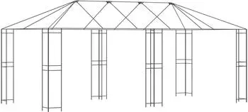 vidaXL Gazebo Rahmen 6x3m Stahl Schwarz