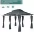 Mondeer Gartenpavillon 3x4m Metallrahmen 180g/m² Dachplane UV-Schutz Wasserdicht Grau