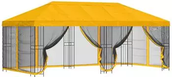 vidaXL Pavillon mit Seitenw&auml;nden 6x3m Gelb Polyester & Stahl 190 (3376001)