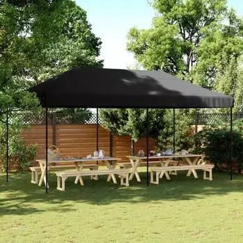 vidaXL Faltpavillon Pop-Up 580x292x315cm, Schwarz (4004942)