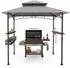 Costway Grillpavillon Doppeldach, Seitenregale, wetterfest, 242x153x250cm (ZB33084SDDE)