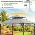Costway Grillpavillon Doppeldach, Seitenregale, wetterfest, 242x153x250cm (ZB33084SDDE)