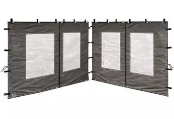 QUICK STAR Pavillon Seitenteile mit Fenster 3x3m Polyester Anthrazit RAL 7012 (48561)