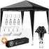 Casaria Capri Faltpavillon 3x3m Pop-Up schwarz UV-Schutz 50+ wasserdicht