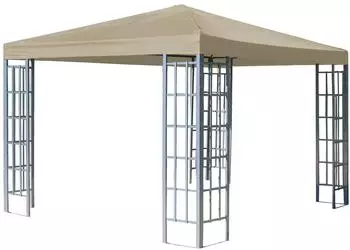 QUICK STAR Rank Pavillon 3x3m Metall Polyester PVC-beschichtet Beige (48602)